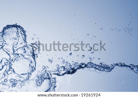 Abstract blue wave, background, splash water, motion blur