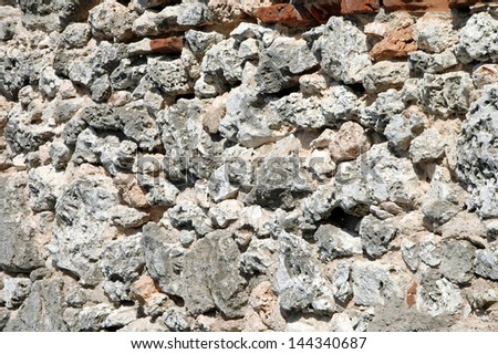 grey wall of natural stone