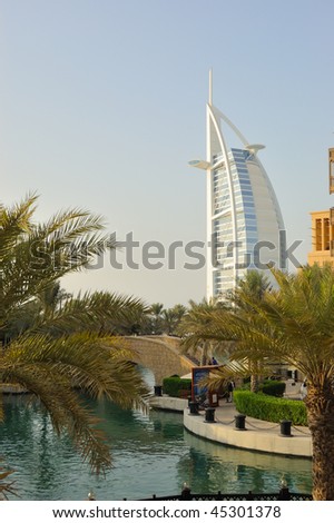 DUBAI, UAE - AUGUST 27: The world\'s first seven stars luxury hotel Burj Al Arab \