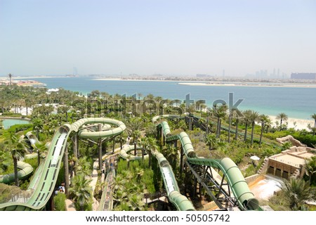 stock photo : Waterpark of Atlantis the Palm hotel, Dubai, 