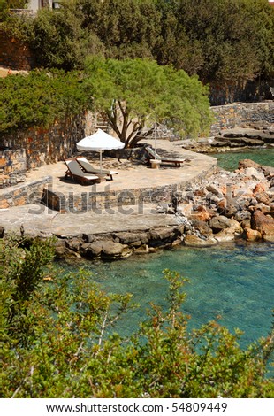 Beautiful beach of the luxury hotel, Crete, Greece
