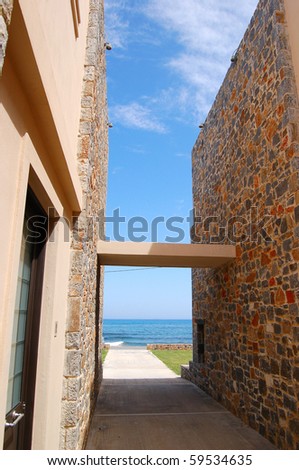 Way to the beach at luxury villa, Crete, Greece