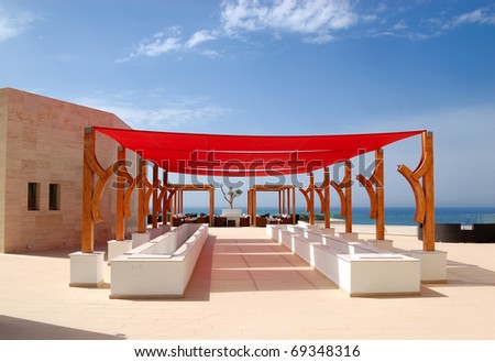Modern hut at the luxury hotel, Crete, Greece