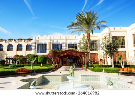 Building and recreation area of the luxury hotel, Sharm el Sheikh, Egypt