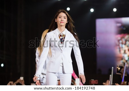 Ho Chi Minh City, VietNam - March 22: Yoona (SNSD Girls' Generation band) dance and sing the song Mr Mr on stage at the Human Culture Equilibrium Concert Korea Festival in Viet Nam on March 22, 2014.