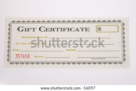 Photo of a Gift Certificate