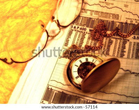 Photo of a Pocket Watch, Glasses and Newspaper