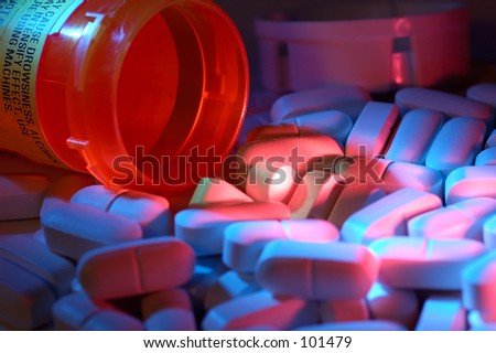 Pills With Colored Gel Lighting