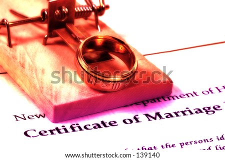 Mousetrap With Ring and Marriage Certificate