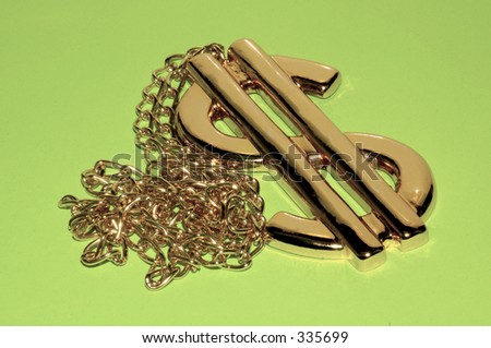 dollar sign bling. Chain and Gold Dollar Sign
