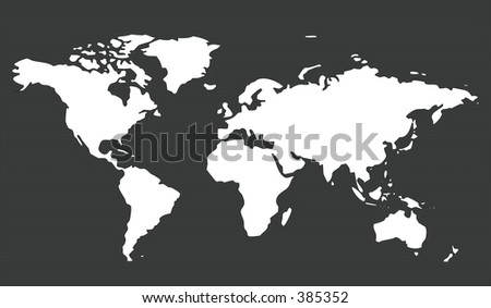 World Map With BInary Background. Clipping Path Included.