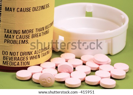 Photo of Pills and Bottle WIth Warning Labels