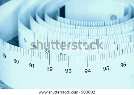 Photo of a Tape Measure in Cyan Tone
