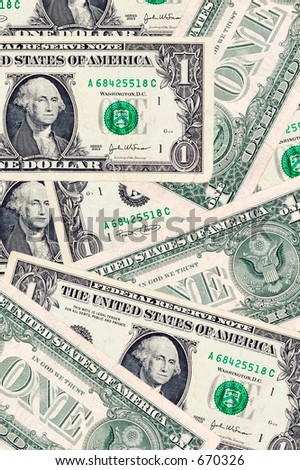 Photo of Dollar Bills.  Money Background