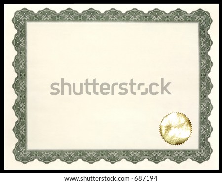 Blank Certificate / Award