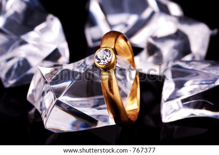 Diamond Ring on Glass Chips