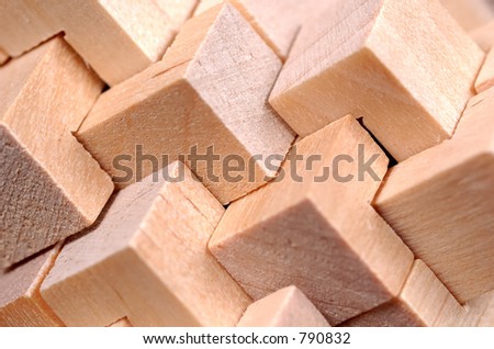 Abstract Wooden Cube Pattern