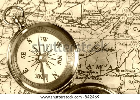 Compass on a Map