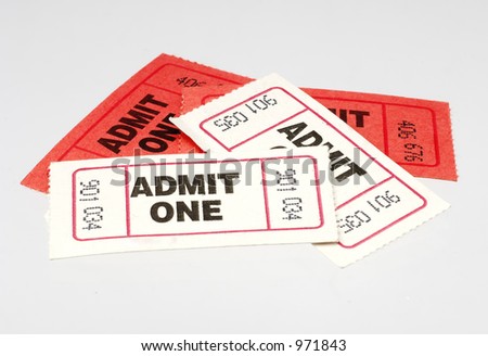Red and White Admit One Tickets