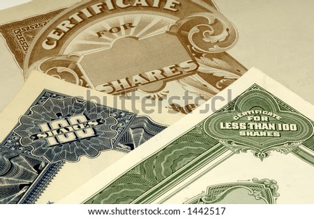 Photo of Stock Certificates