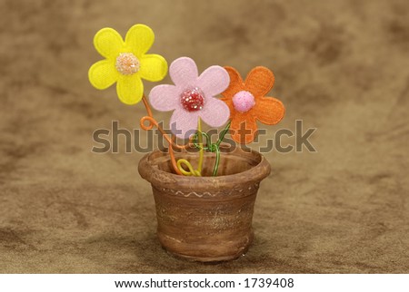 Photo of a Flower Pot and Fake Flowers