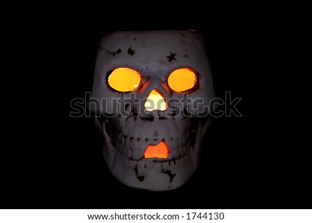 Photo of a Halloween Skull Candle