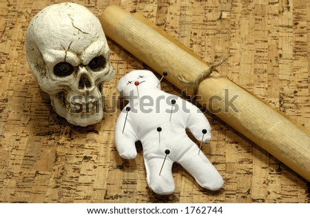 Voodoo Doll, Skull and Scroll - Voodoo Concept