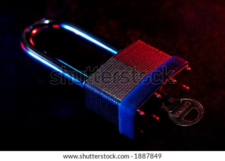 Photo of a Lock WIth Gel Lighting