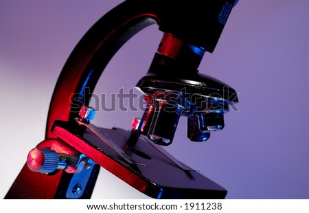 Photo of a Microscope With Gel Lighting - Science Concept