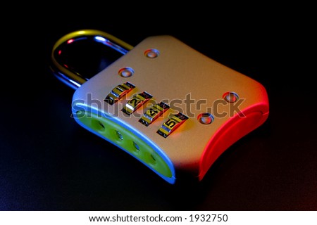 Photo of a Combination Lock with Gel Lighting