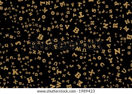 Photo of Cork Cutout Letters FLoating on a Black Background