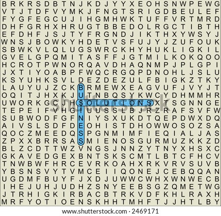 Word Search Puzzle With The Words Business Solutions Circled - Background