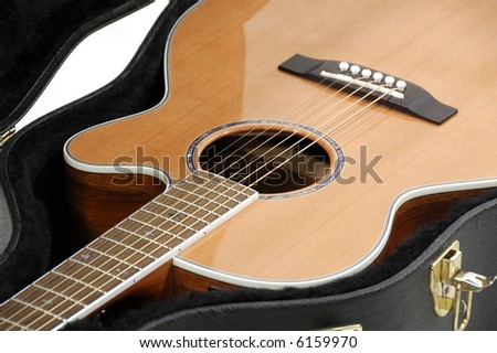 Photo of an Acoustic Guitar in a Case