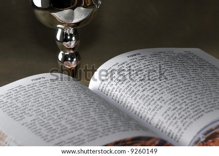 Jewish Bible and Silver WIne Cup - Sabbath Related