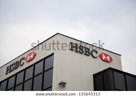 Liverpool-Dec 18: Hsbc Bank Branch On Dec. 18, 2012 In Liverpool, United Kingdom. As Of 2012 It Is The World\'S Third-Largest Banking And Financial Services Group. Hsbc Exists Since 1865.