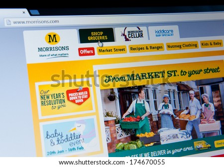 Manchester - Jan 28: Morrisons Website Home Page On Jan. 28, 2014 In Manchester, Uk. Morrisons Online Grocery Store Has Gone Live And Has Begun Taking Orders From Shoppers On 10 January, 2014.