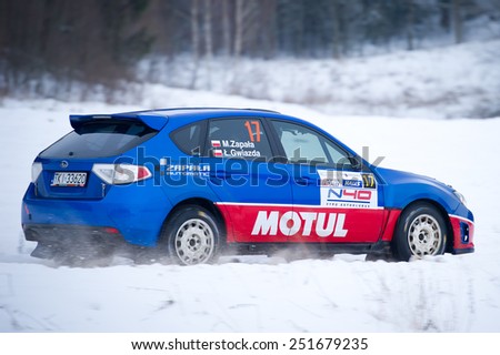 UTENA - JANUARY 30: Subaru Impreza WRX STI rally car during \