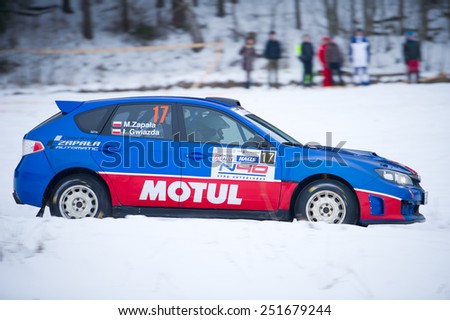 UTENA - JANUARY 30: Subaru Impreza WRX STI rally car during \