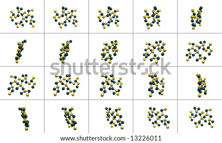 Chemical Compound Structure of Molecules Isolated on a White Background