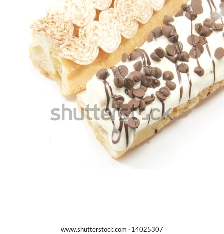 Assorted Cake Treats on a white surface background