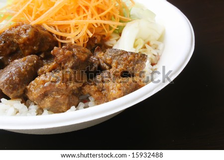 Beef Curry With Rice and Vegetables Dish