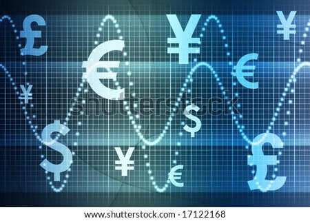 Blue World Currencies Business Abstract Background Wallpaper