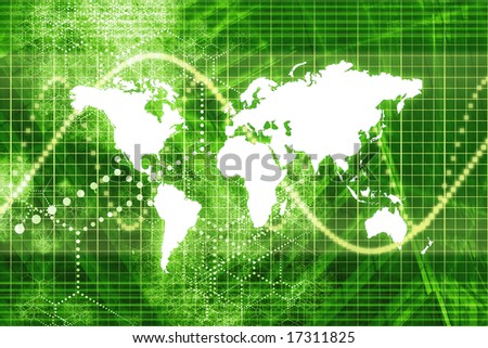 Green Stock Market World Economy Abstract Background