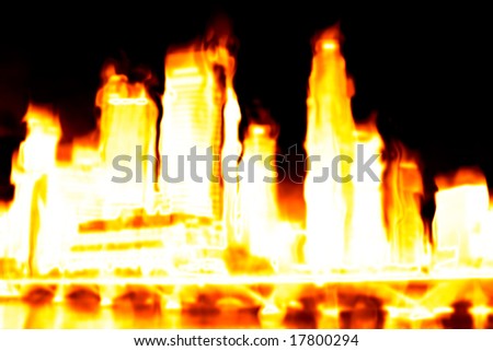 Grim Future Burning City Apocalypse Abstract Background Wallpaper