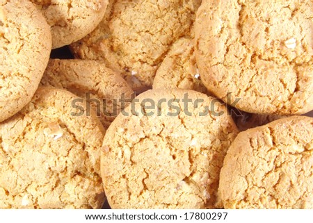 Cookies Biscuits Full Food Whole Background in a Pile