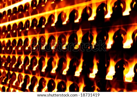 Fire Flowing Abstract Background in Black and Orange