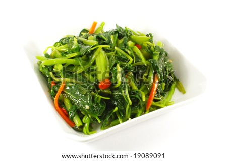 Stir Fried Vegetables on a White Plate Single Serving