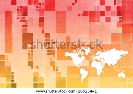 Orange World Wide Business Template Abstract Background