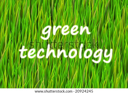Green Technology Abstract Background with White Text