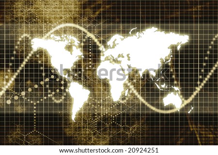 Digital World Business Abstract With Graph Background